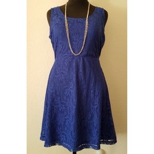 Metaphor - Cobalt blue, sleeveless lace dress